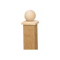 Paalornament bol op plaat 8x8 cm hout