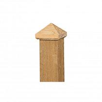 Paalornament piramide 7x7 cm hout