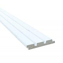 Vuren geschaafd triple profiel 2,2x14,5X500cm, wit gespoten.