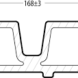 WEO60 cladding composiet (double) rhombus 3,3x17x360cm Dark Grey