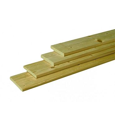 Vuren geschaafde schuttingplank 1,5x14x179,5 cm, groen geïmpregneerd