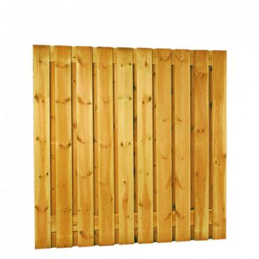 PROMO Grenen plankenscherm 180x180cm, 21-planks 17 mm, verticaal recht, groen geïmpregneerd