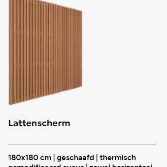 Thermo geschaafd lattenscherm Ayous 180x180cm