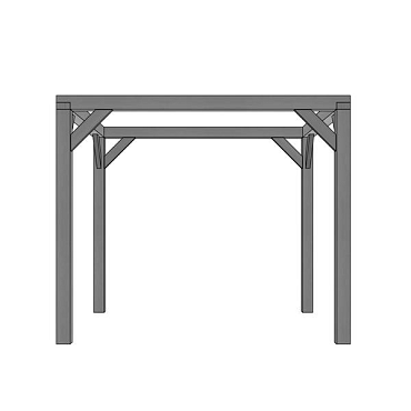 Vuren houtpakket 300x300cm zwart gedompeld tbv strak doek 292x292cm