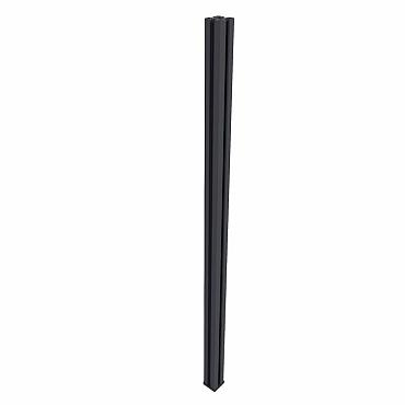NewTechWood aluminium sleufpaal, met paalkap en paalhouder, 8x8x190cm, zwart.