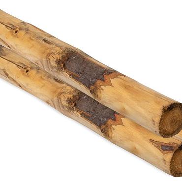 Ronde paal tamme kastanjehout geschild, Ø 8/10x160 cm.