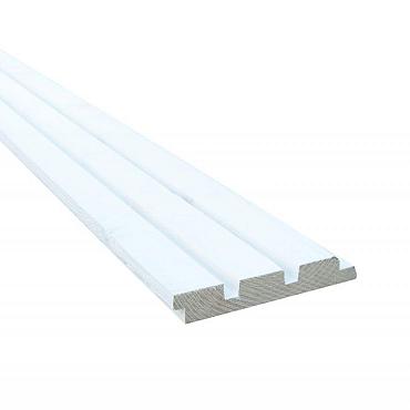 Vuren geschaafd triple profiel 2,2x14,5X300cm, wit gespoten.